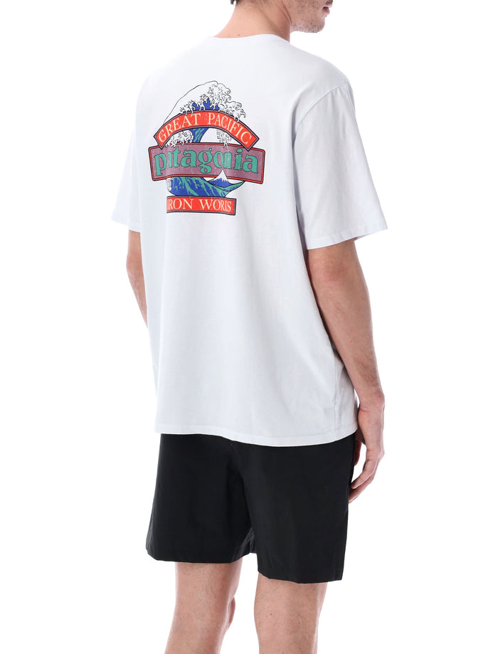 Patagonia short-sleeved Great Waves Responsibili-Tee® White Recycled Cotton Tshirt