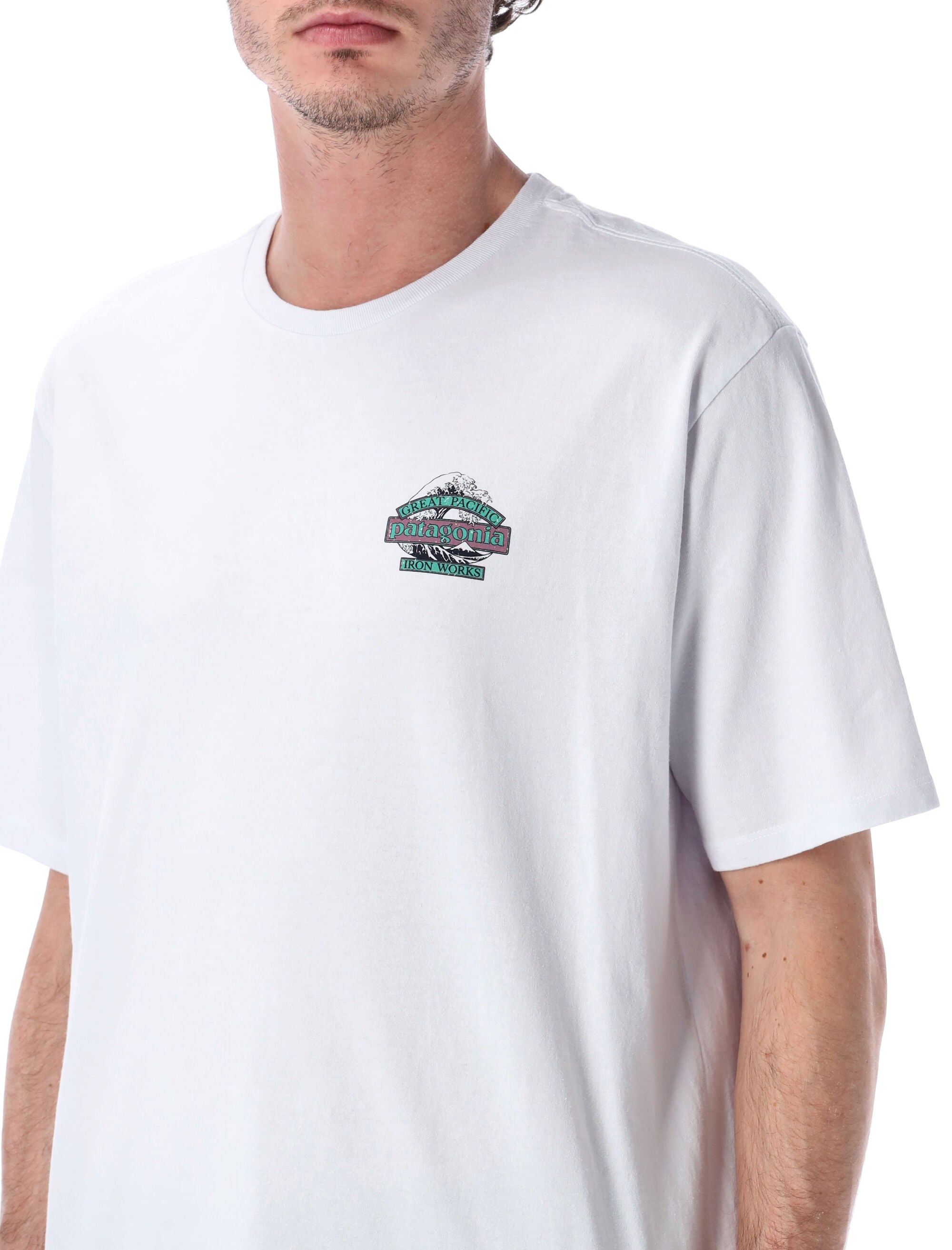 Patagonia short-sleeved Great Waves Responsibili-Tee® White Recycled Cotton Tshirt