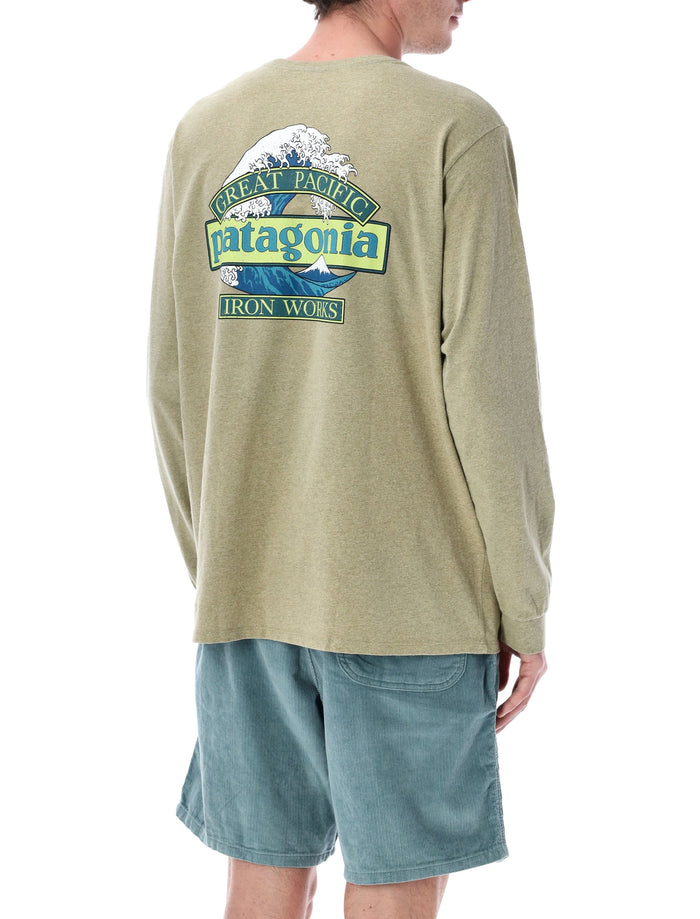 Patagonia long-sleeved Great Waves Responsibili-Tee® Green Recycled Cotton Tshirt