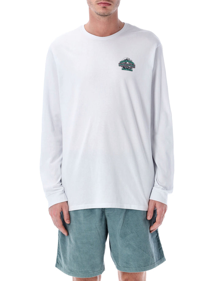 Patagonia long-sleeved Great Waves Responsibili-Tee® White Recycled Cotton Tshirt