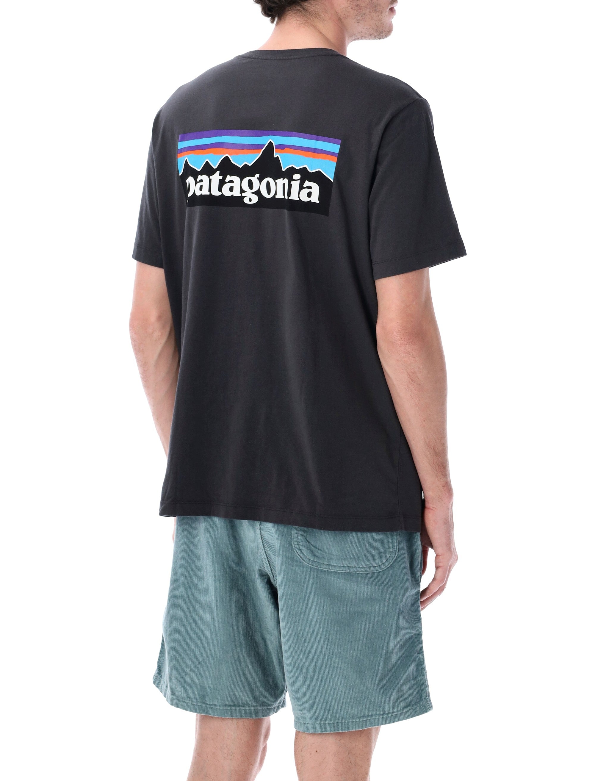 Patagonia P-6 organic cotton Logo tee Black Tshirt