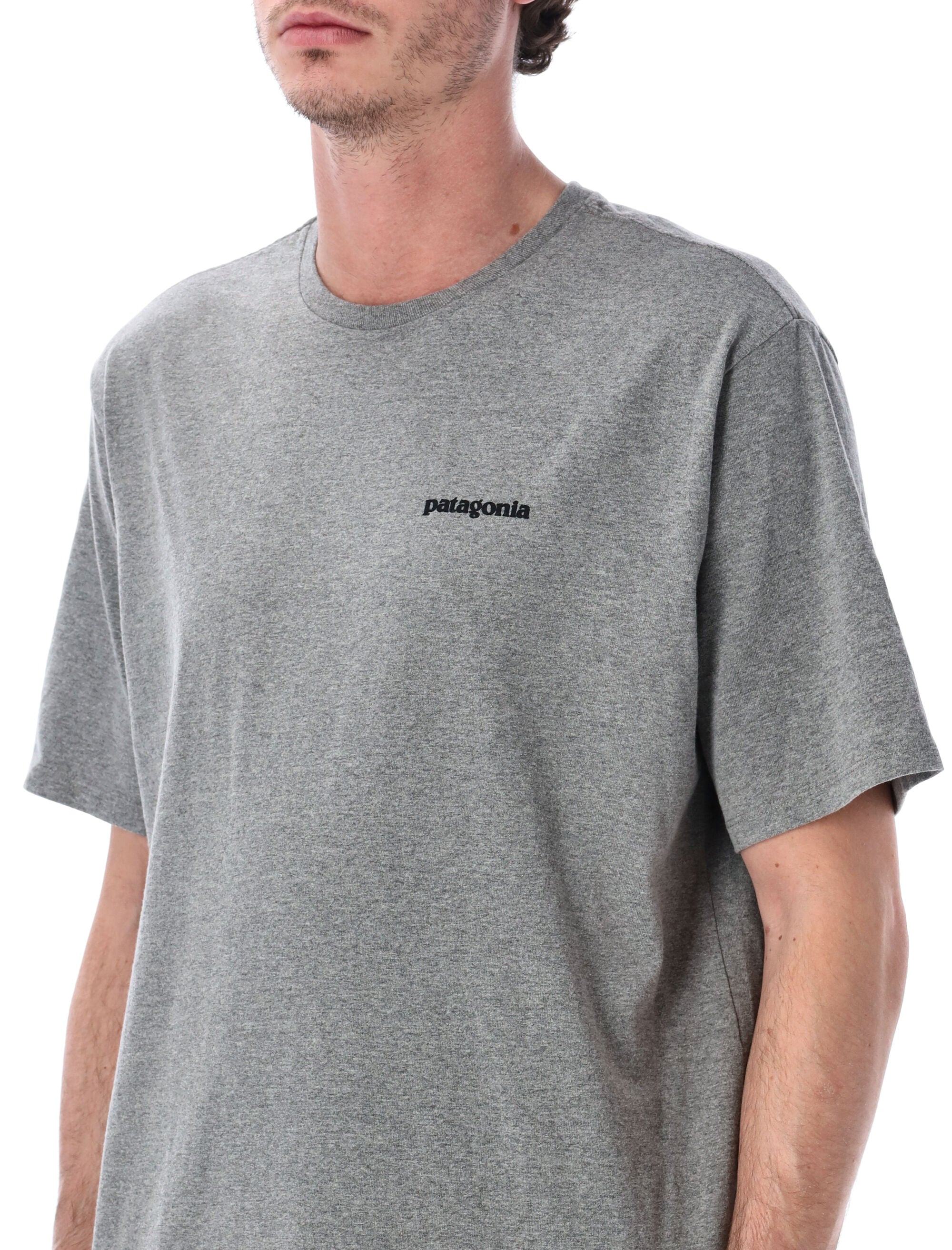 Patagonia P-6 Logo Responsibili-Tee Gravel Heather Recycled Cotton Tshirt
