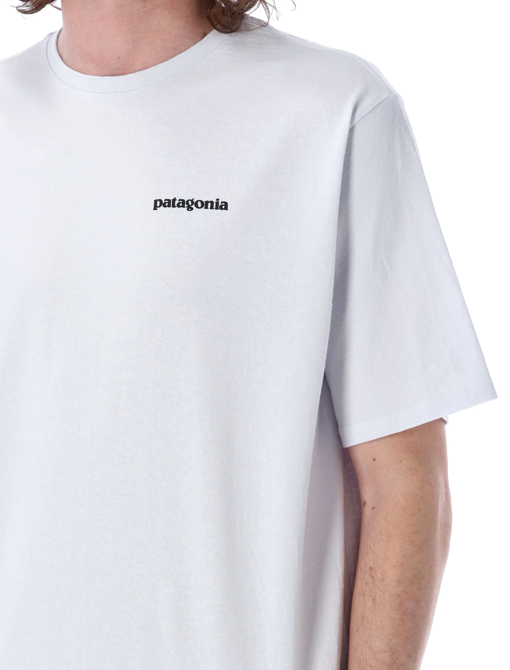 Patagonia P-6 Logo Responsibili-Tee White Recycled Cotton Tshirt