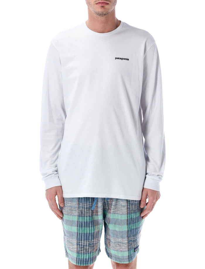 Patagonia P-6 logo long-sleeve t-shirt White Recycled Cotton Tshirt