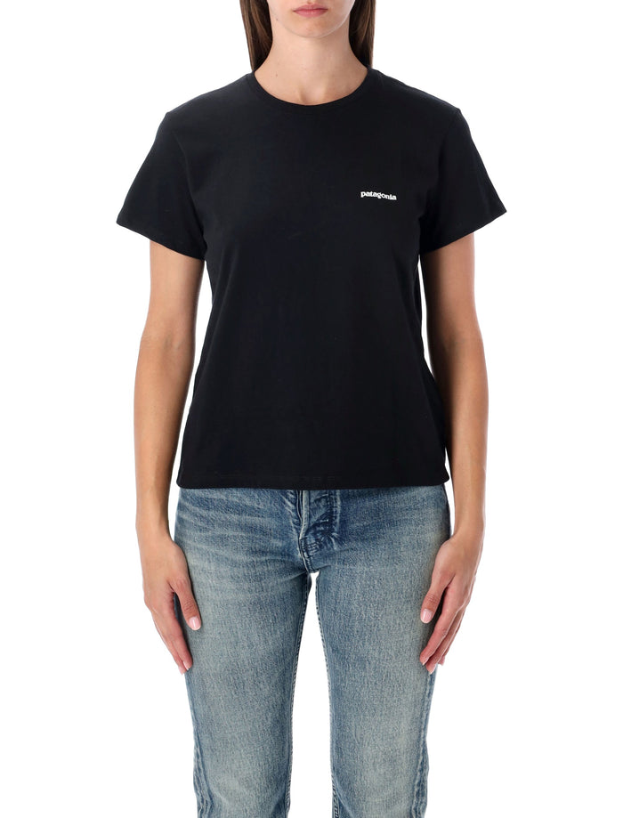 Patagonia P-6 Logo Responsibili-Tee® Black Recycled Cotton Tshirt