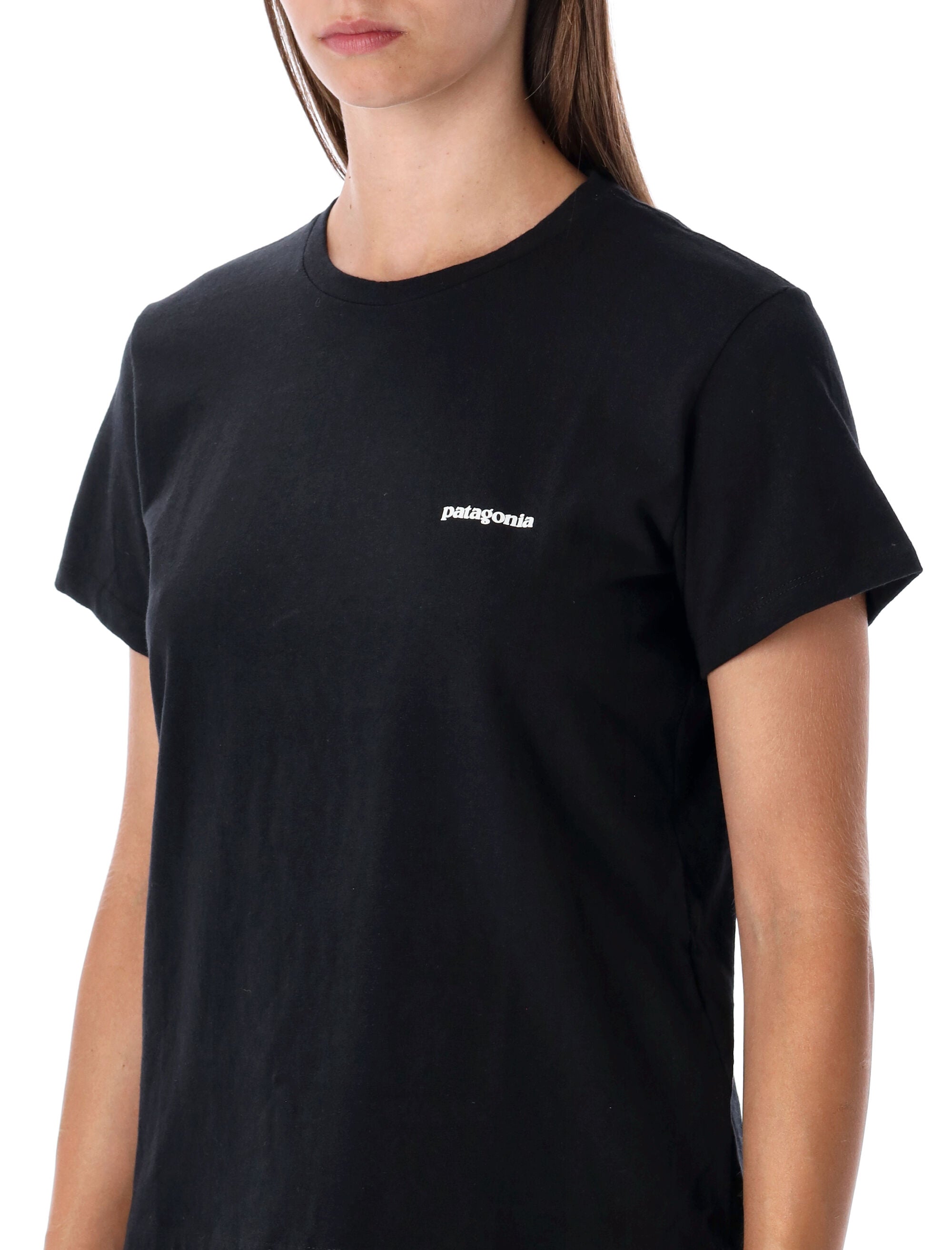 Patagonia P-6 Logo Responsibili-Tee® Black Recycled Cotton Tshirt