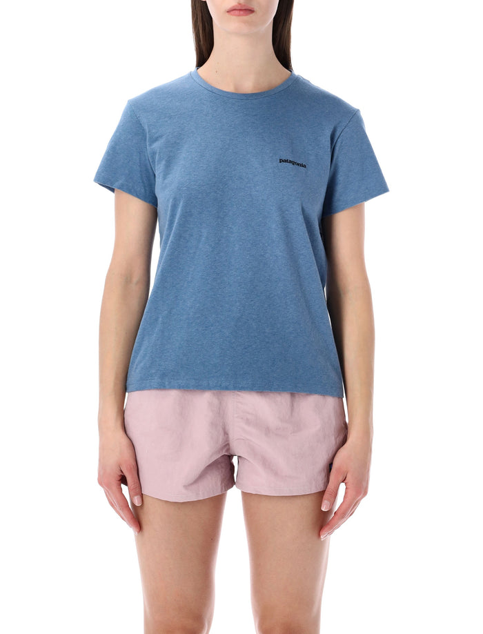 Patagonia P-6 Logo Responsibili-Tee® Shore Blue Recycled Cotton Tshirt