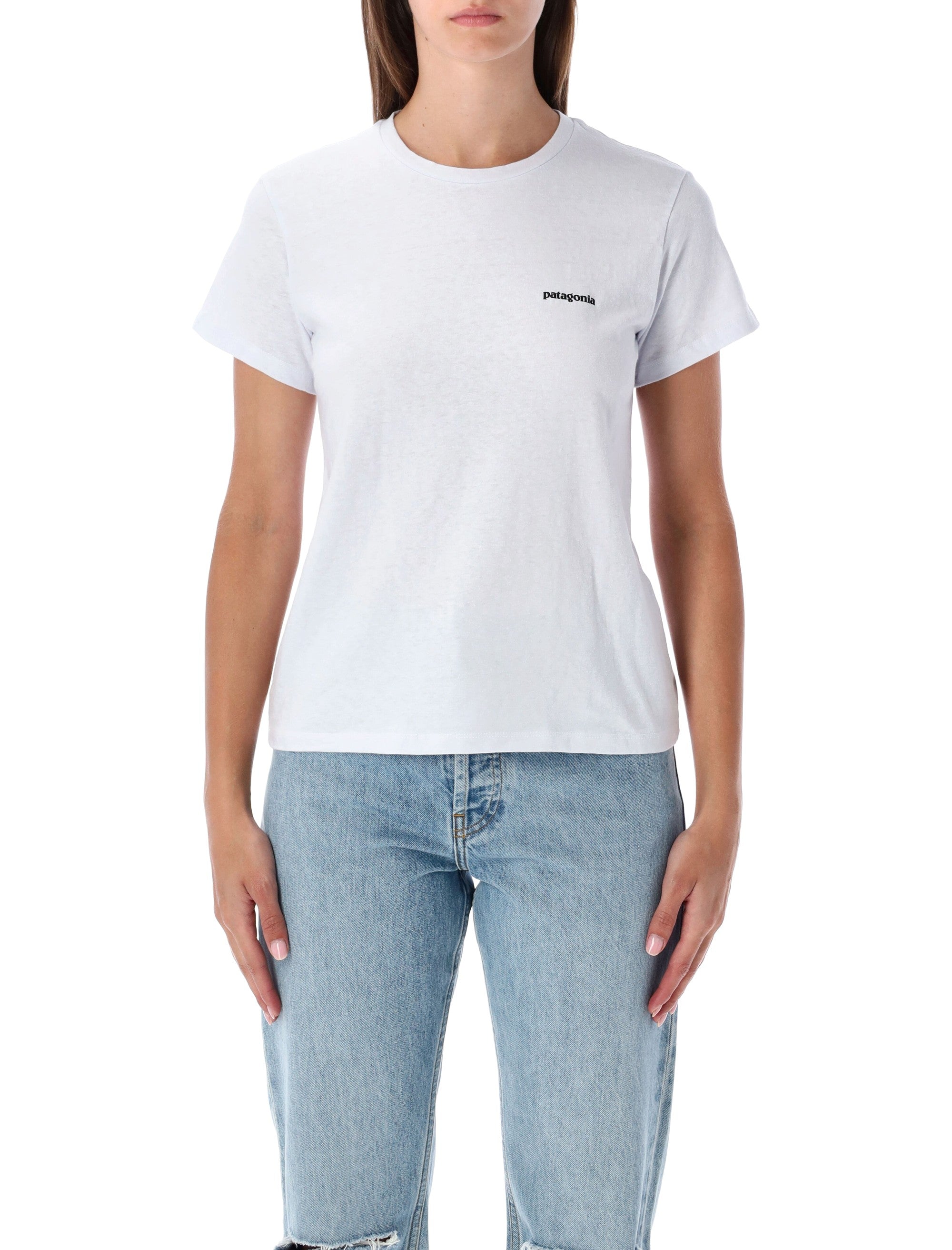 Patagonia P-6 Logo Responsibili-Tee® White Recycled Cotton Tshirt