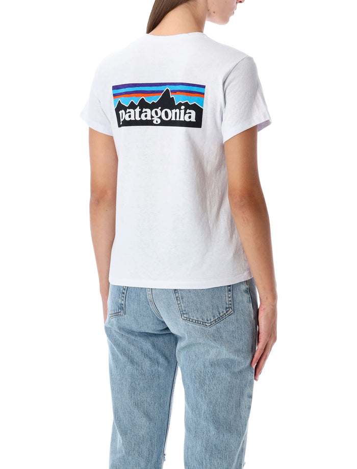 Patagonia P-6 Logo Responsibili-Tee® White Recycled Cotton Tshirt