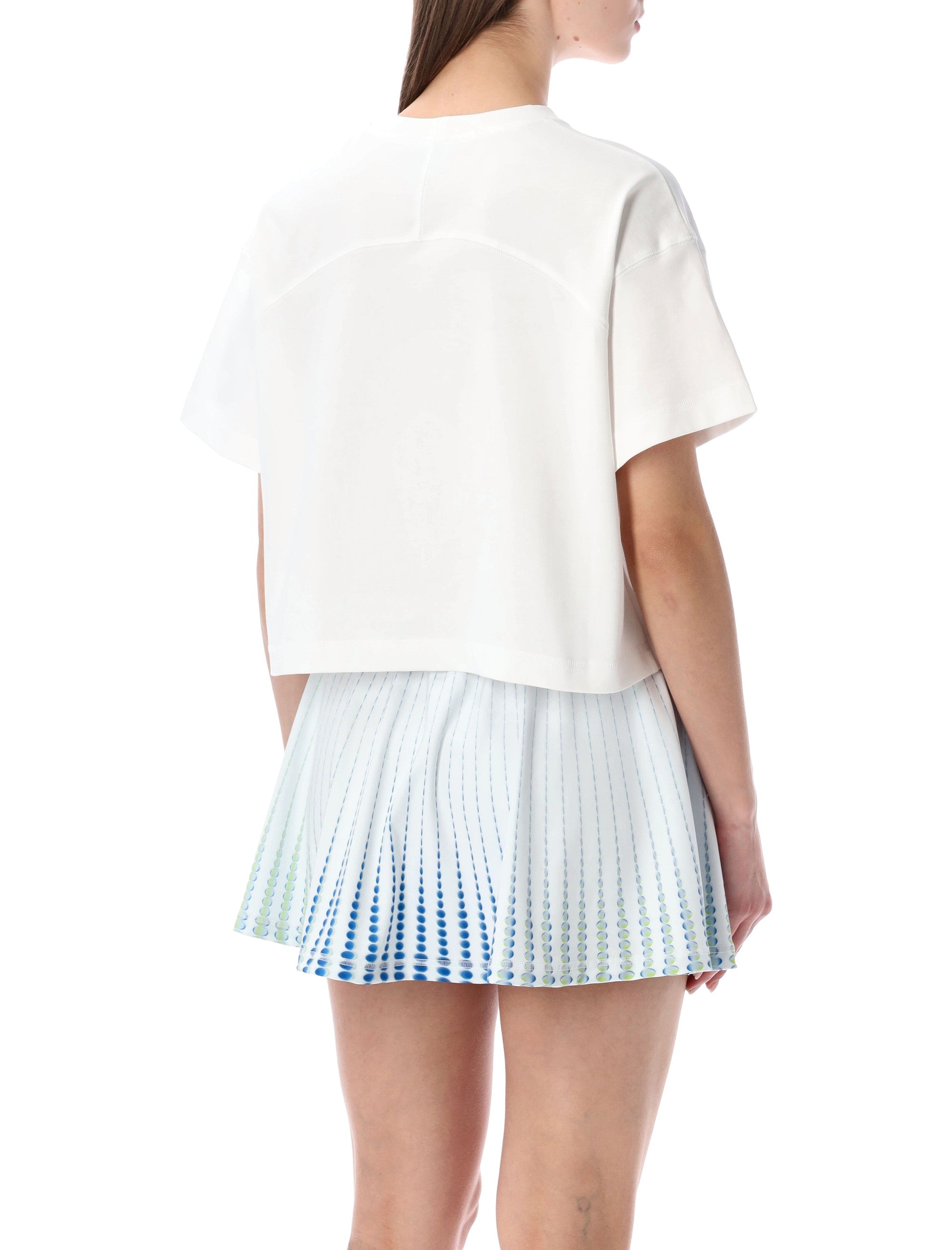 Casablanca Butterfly cropped T-shirt Organic White Cotton