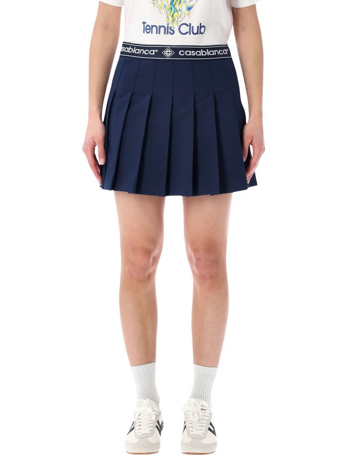 Casablanca pleated mini skirt Blue Polyester