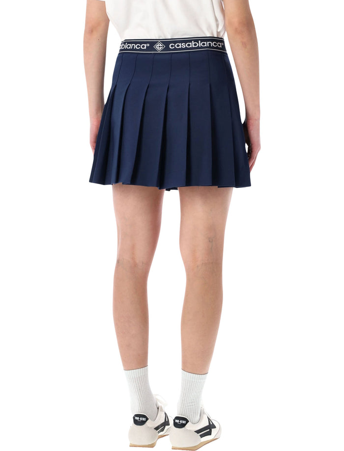 Casablanca pleated mini skirt Blue Polyester