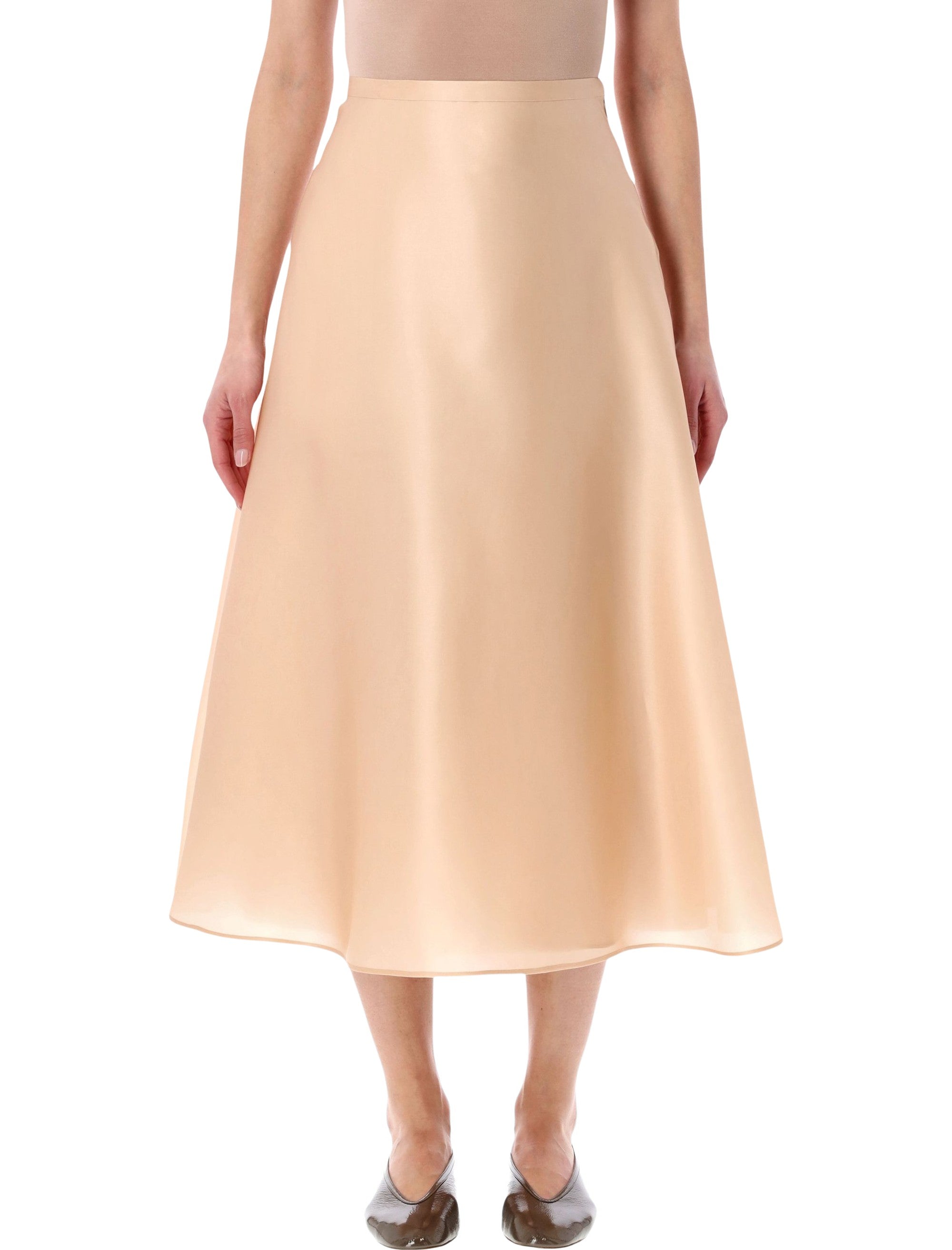 Alberta Ferretti high-waist silk organza circle skirt Rose