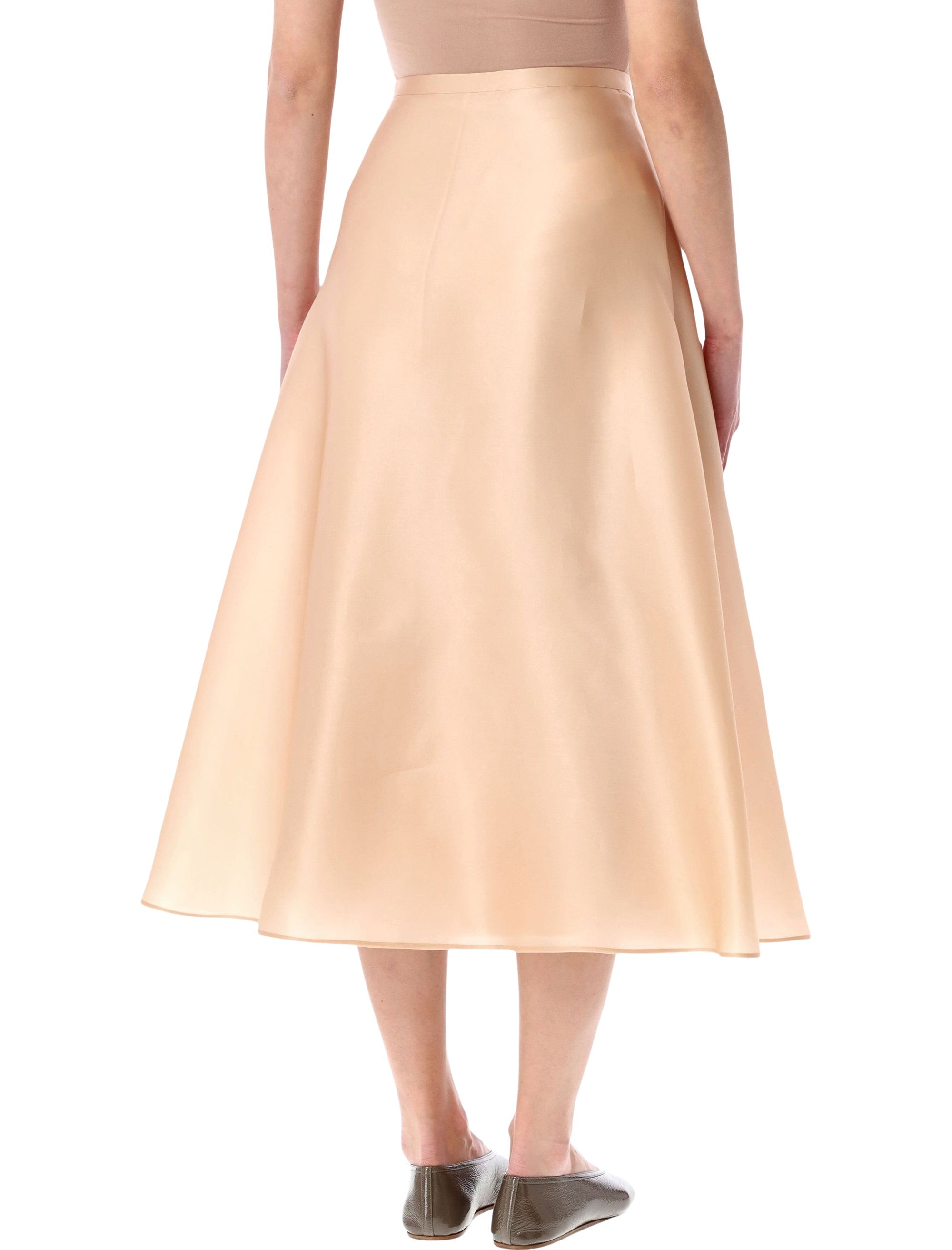 Alberta Ferretti high-waist silk organza circle skirt Rose