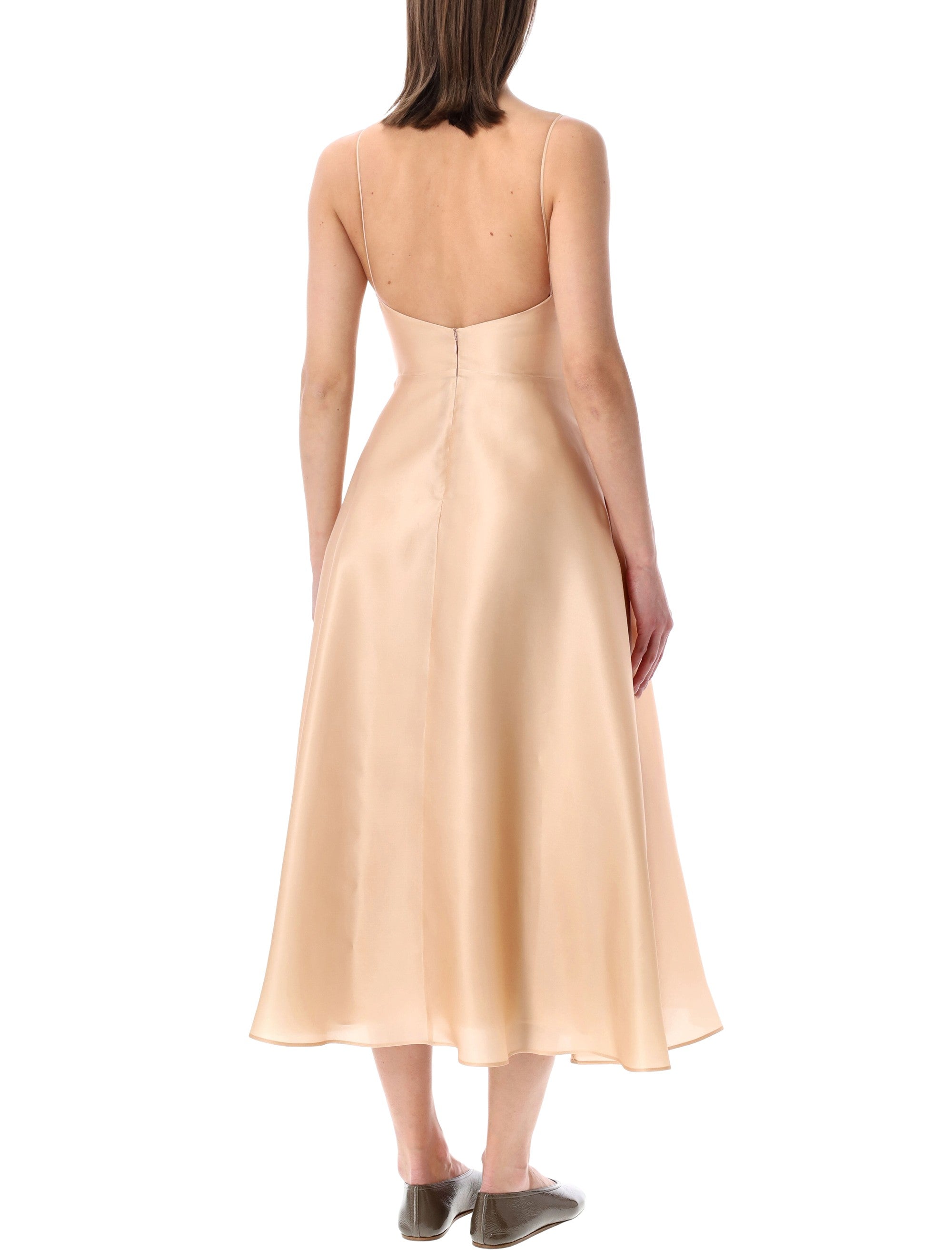 Alberta Ferretti silk organza midi dress Rose Lining