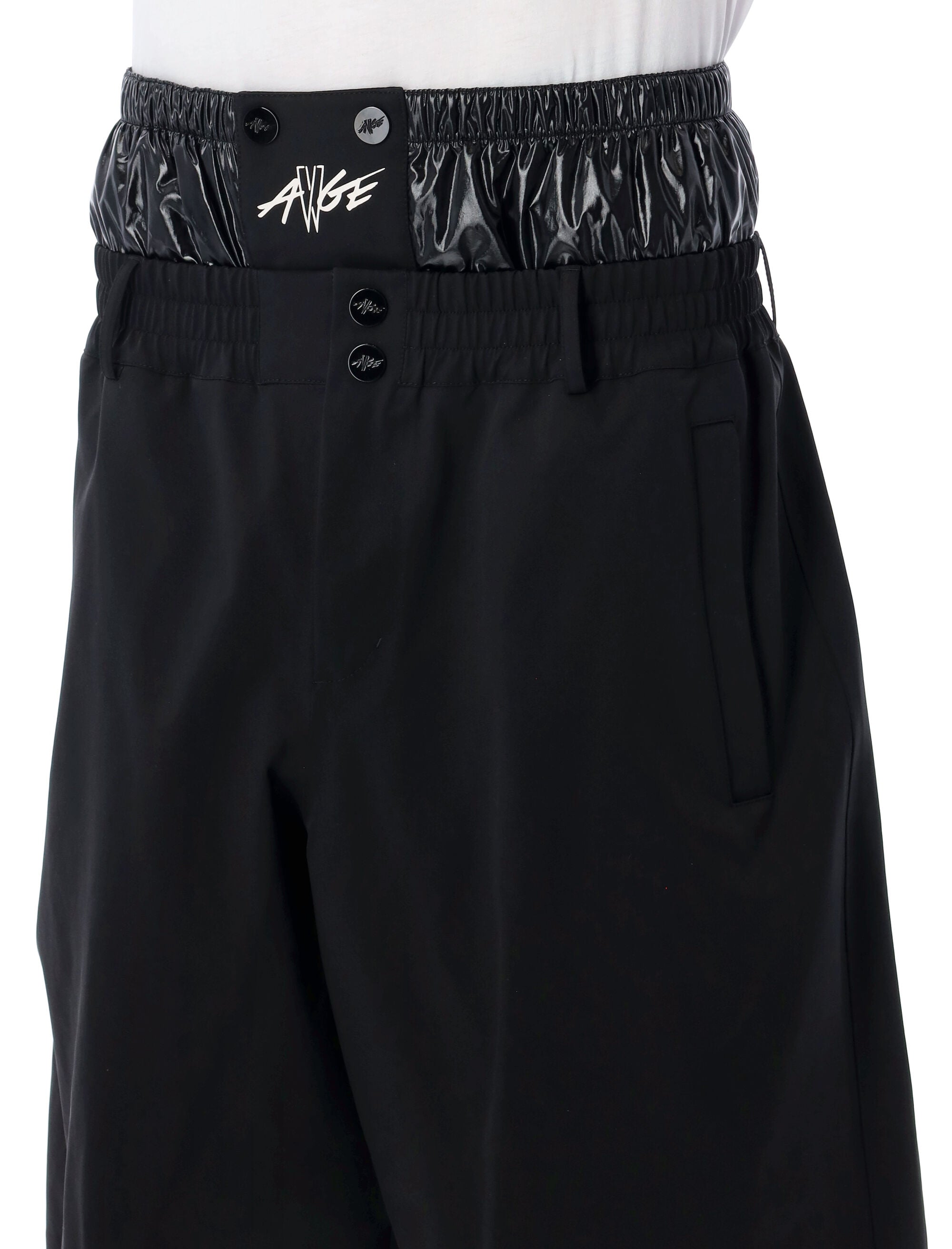 Moncler x A$AP Rocky logo print technical shorts Black Polyamide