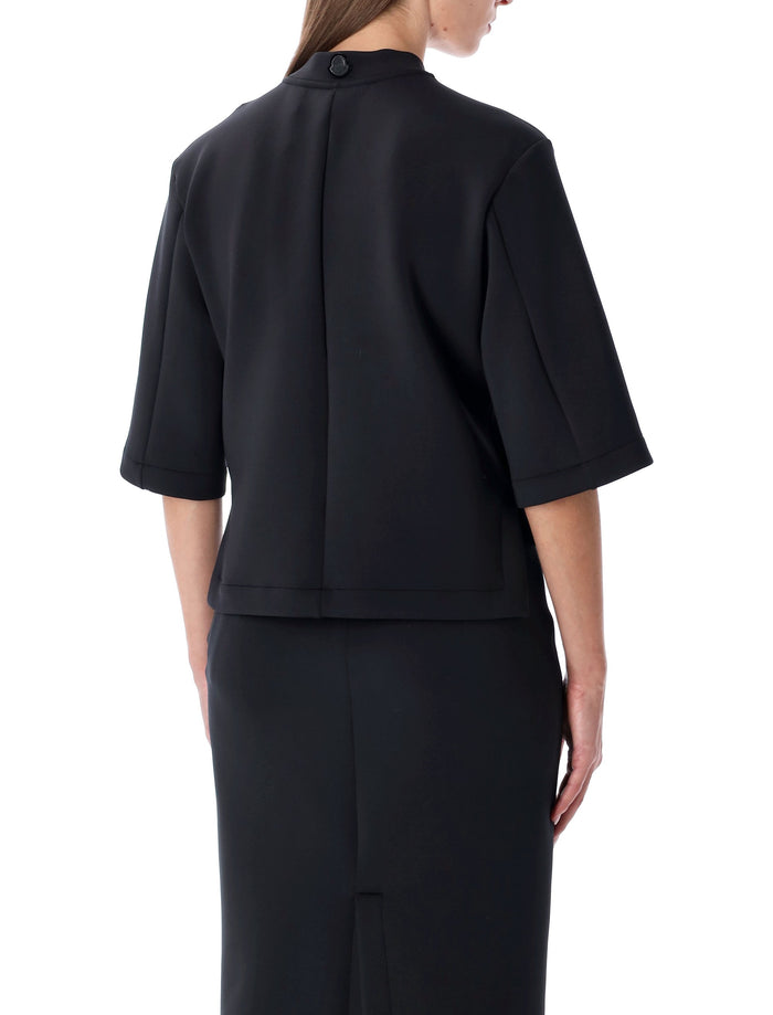 Moncler x Edward Enninful Neoprene Crew Neck T-Shirt Black Polyester Top