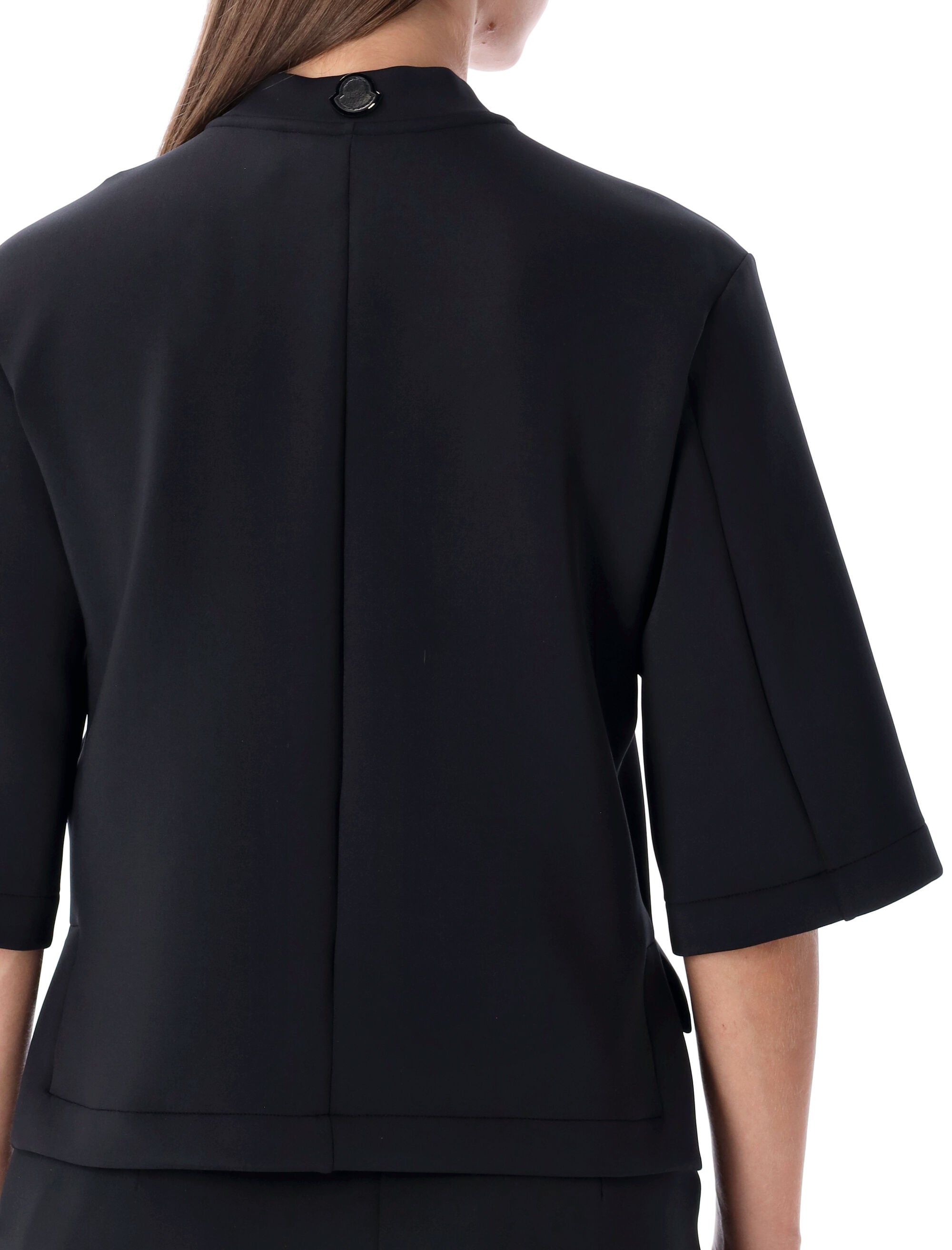 Moncler x Edward Enninful Neoprene Crew Neck T-Shirt Black Polyester Top