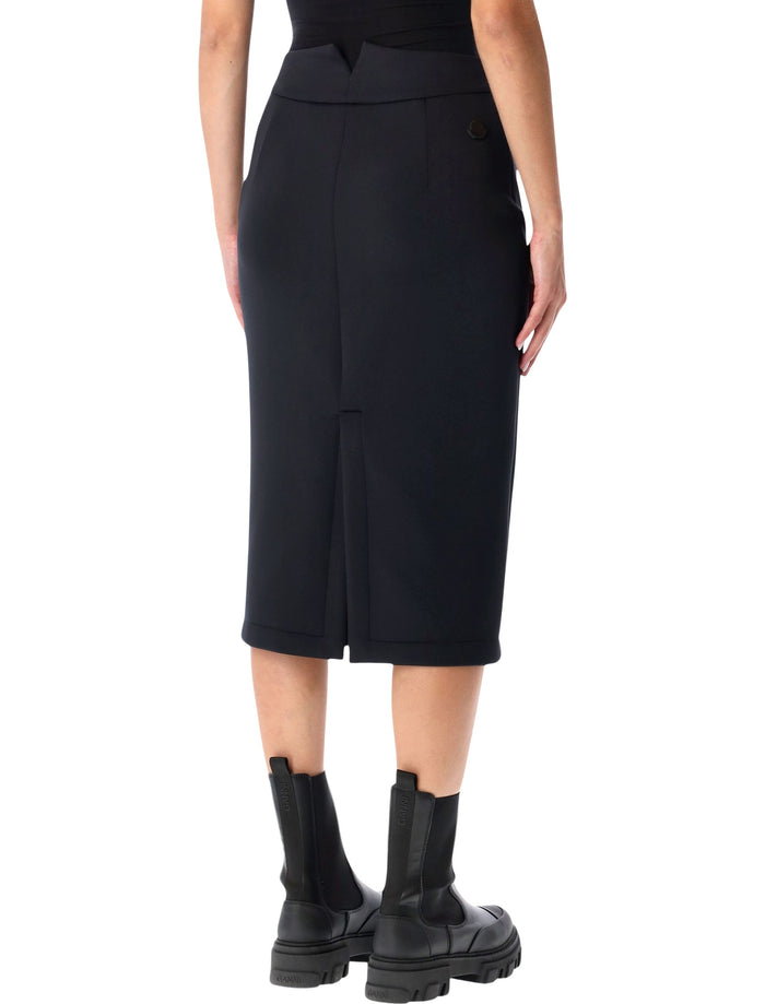 Moncler x Edward Enninful Slim Neoprene Skirt Black Polyester