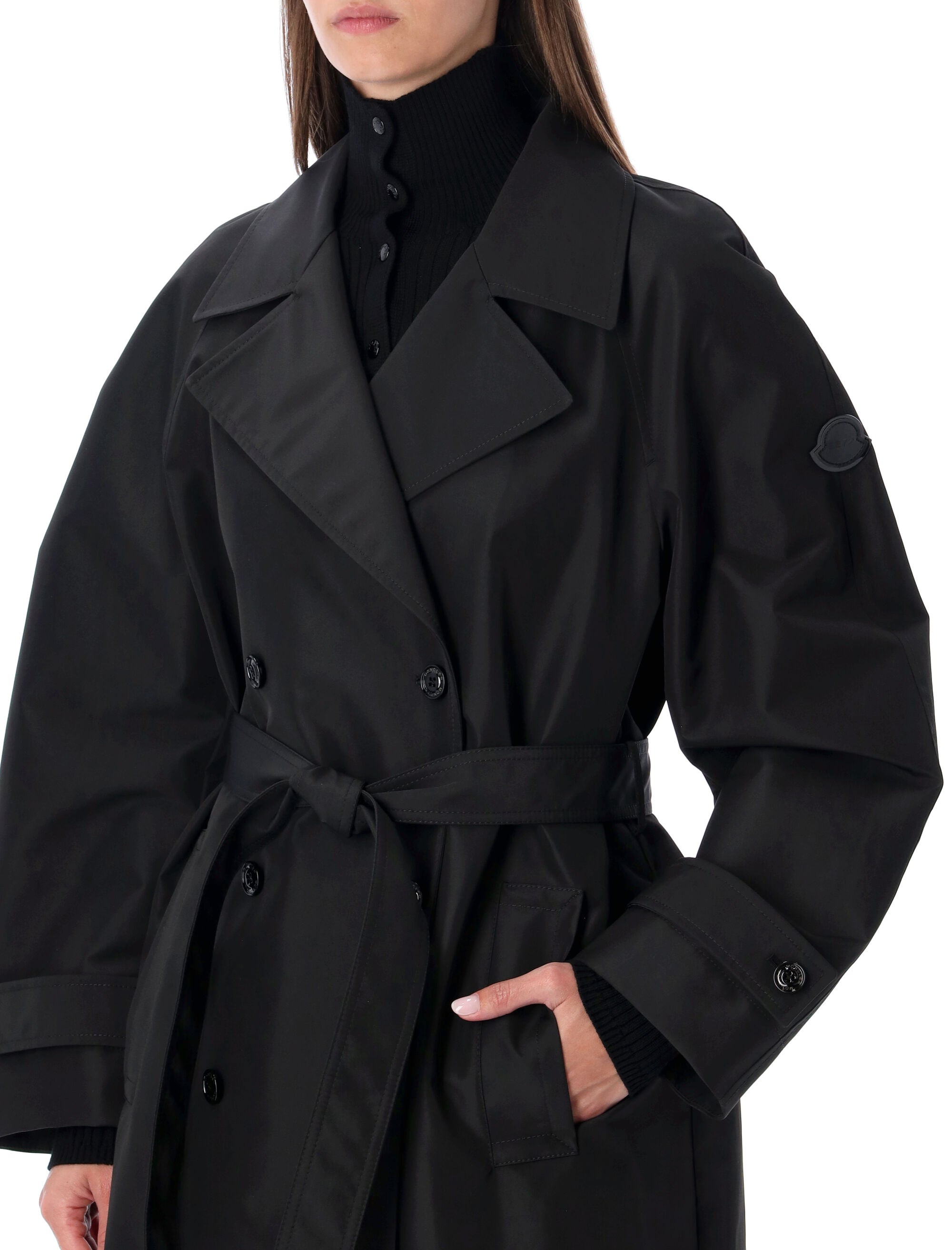 Moncler x Edward Enninful Zake Technical Trench Coat Black Polyester