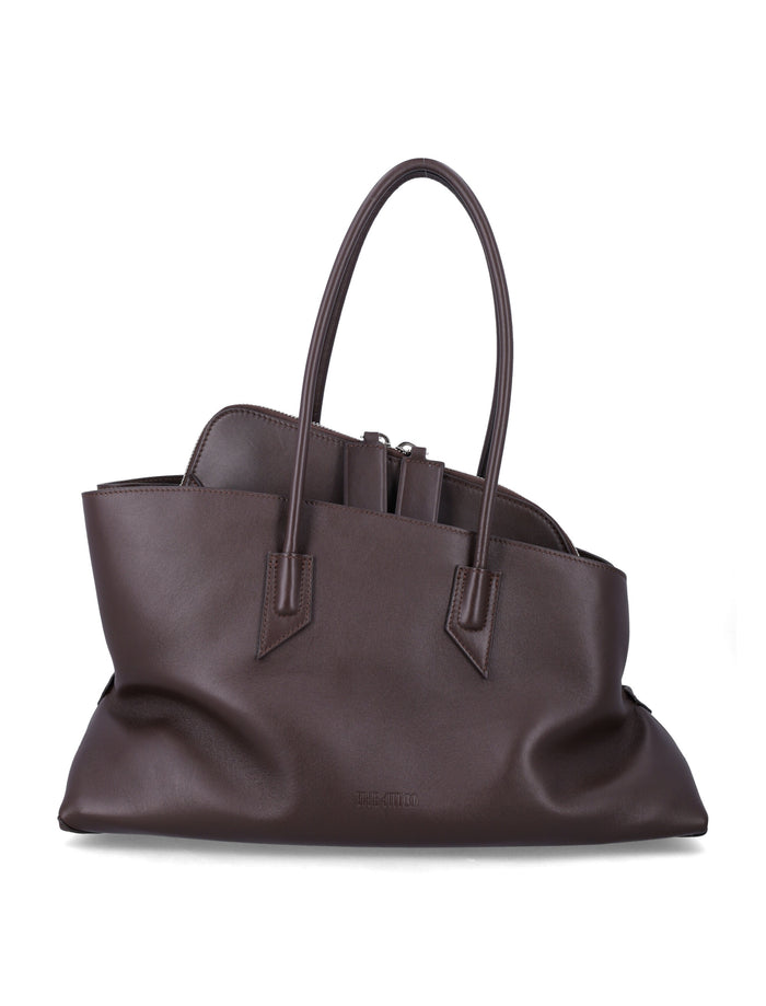 The Attico La Passeggiata Medium Leather Tote Dark Brown Calf Bos Taurus Lining Shoulder Bag