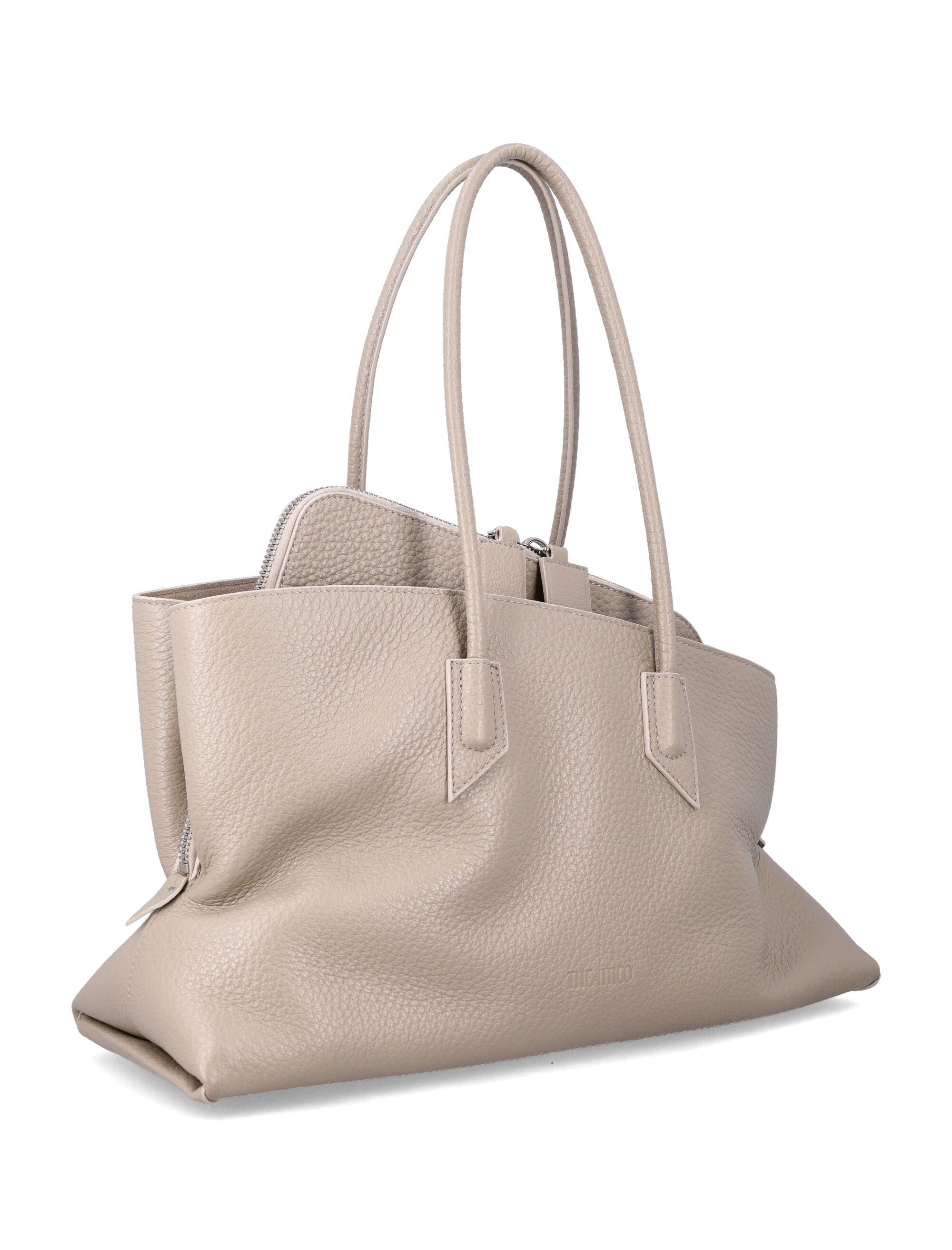 The Attico La Passeggiata Medium Grainy Leather Tote Sand Calf Bos Taurus Lining Shoulder Bag