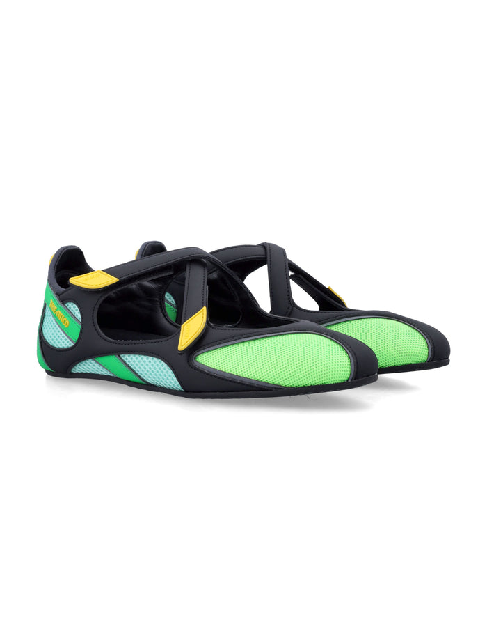 The Attico Floor 1 Mesh Ballerina Green Multi Polyurethane Flat Shoes