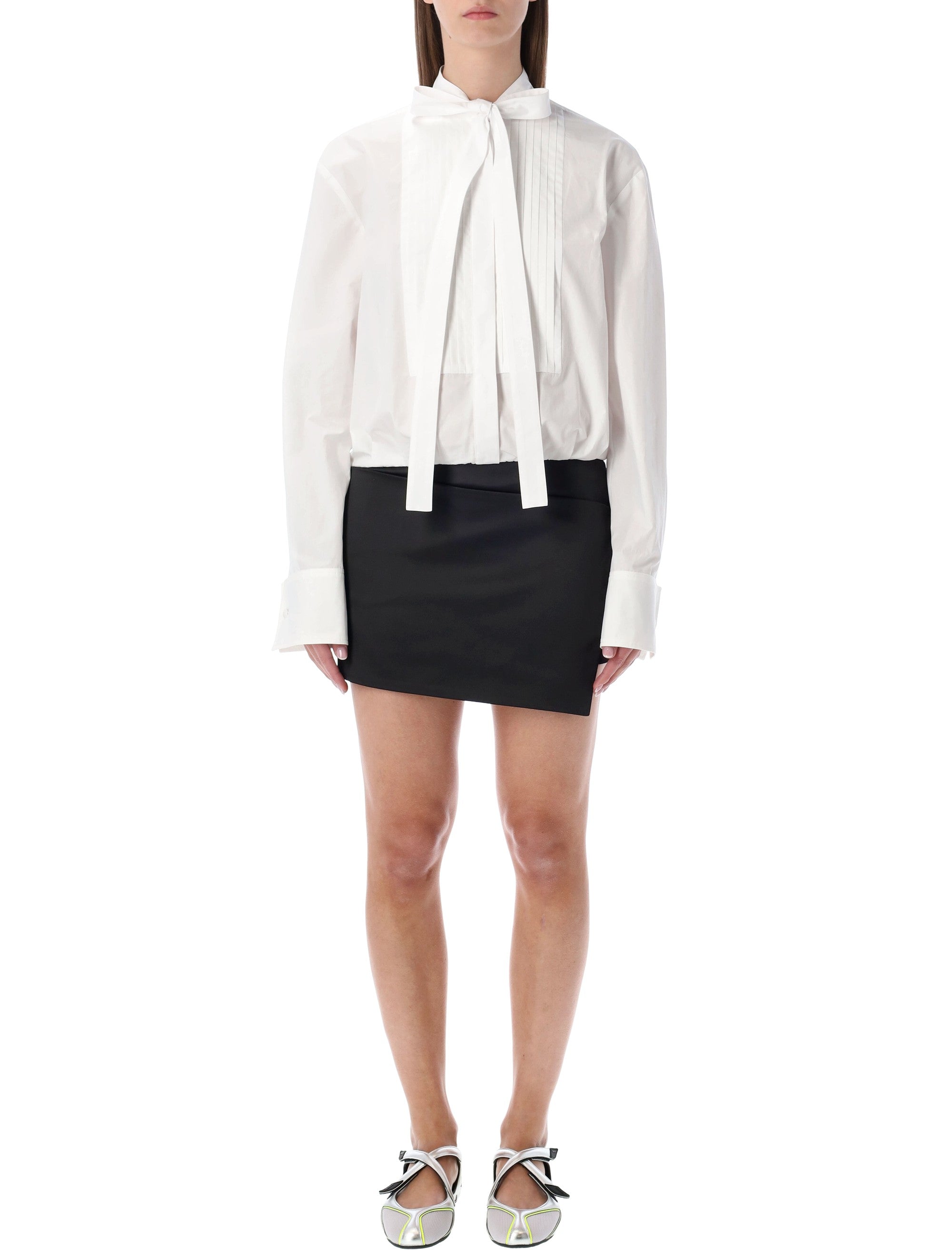 The Attico black and white mini dress Cotton