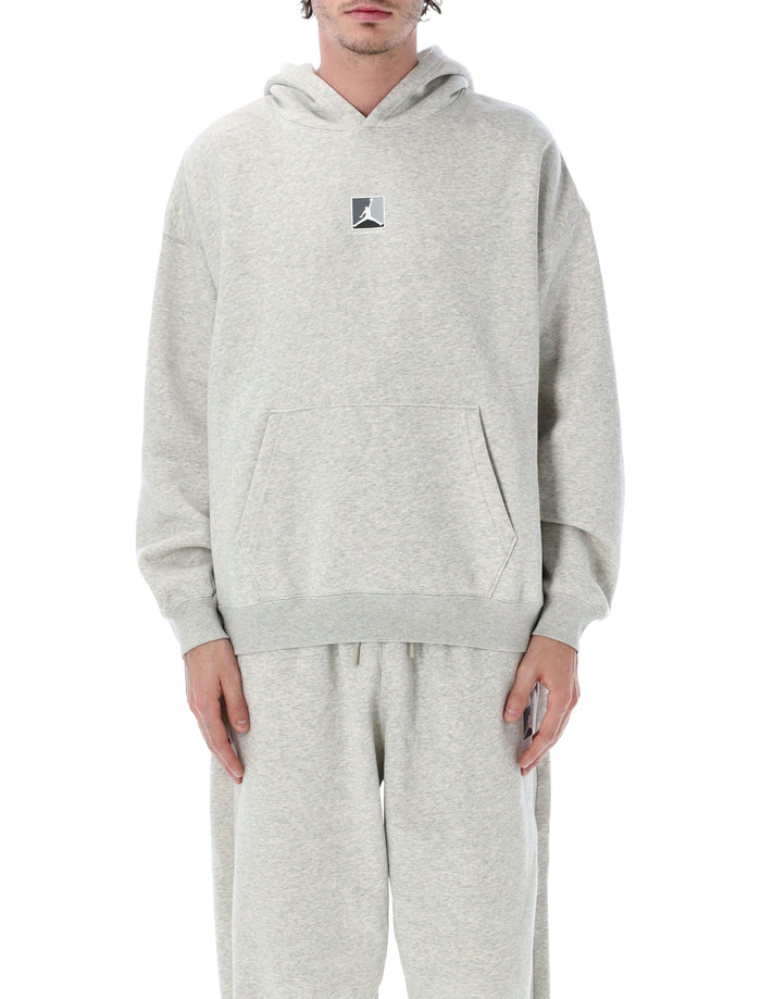 Nike Jordan Brooklyn fleece hoodie Grey Heather Cotton Sweatshirt