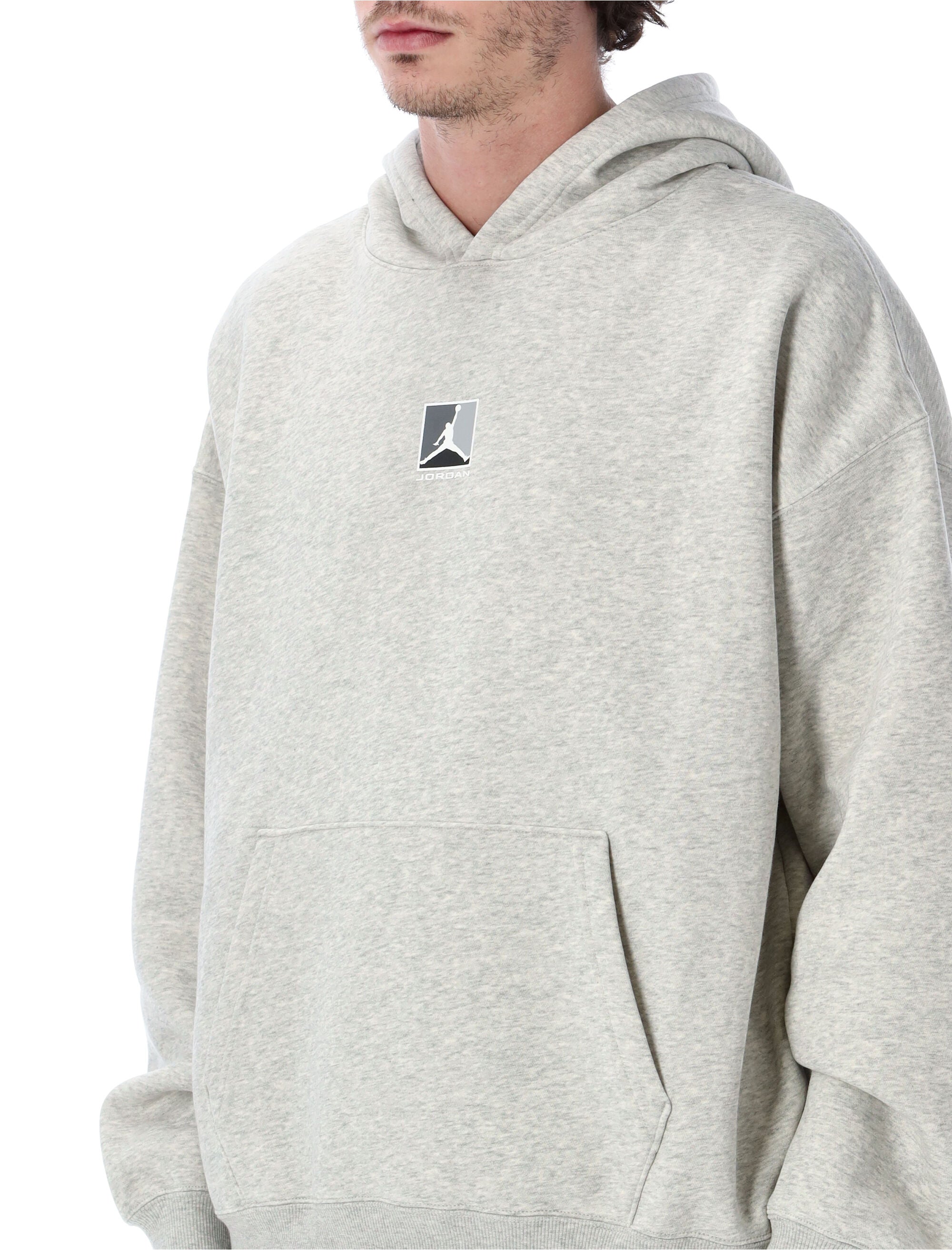 Nike Jordan Brooklyn fleece hoodie Grey Heather Cotton Sweatshirt