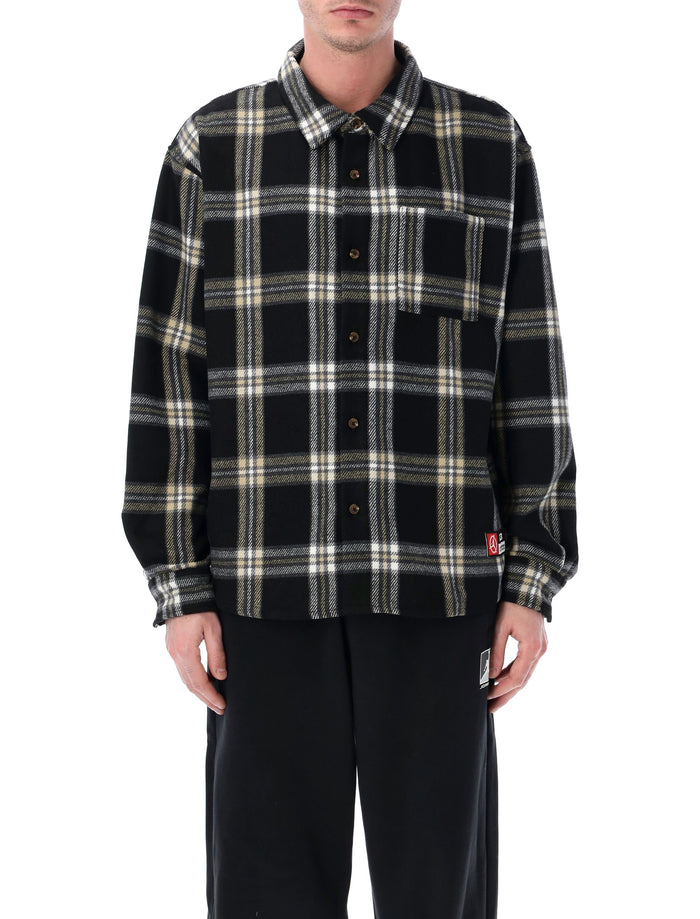 Nike Jordan Flight Check Flannel Shirt Black Polyester