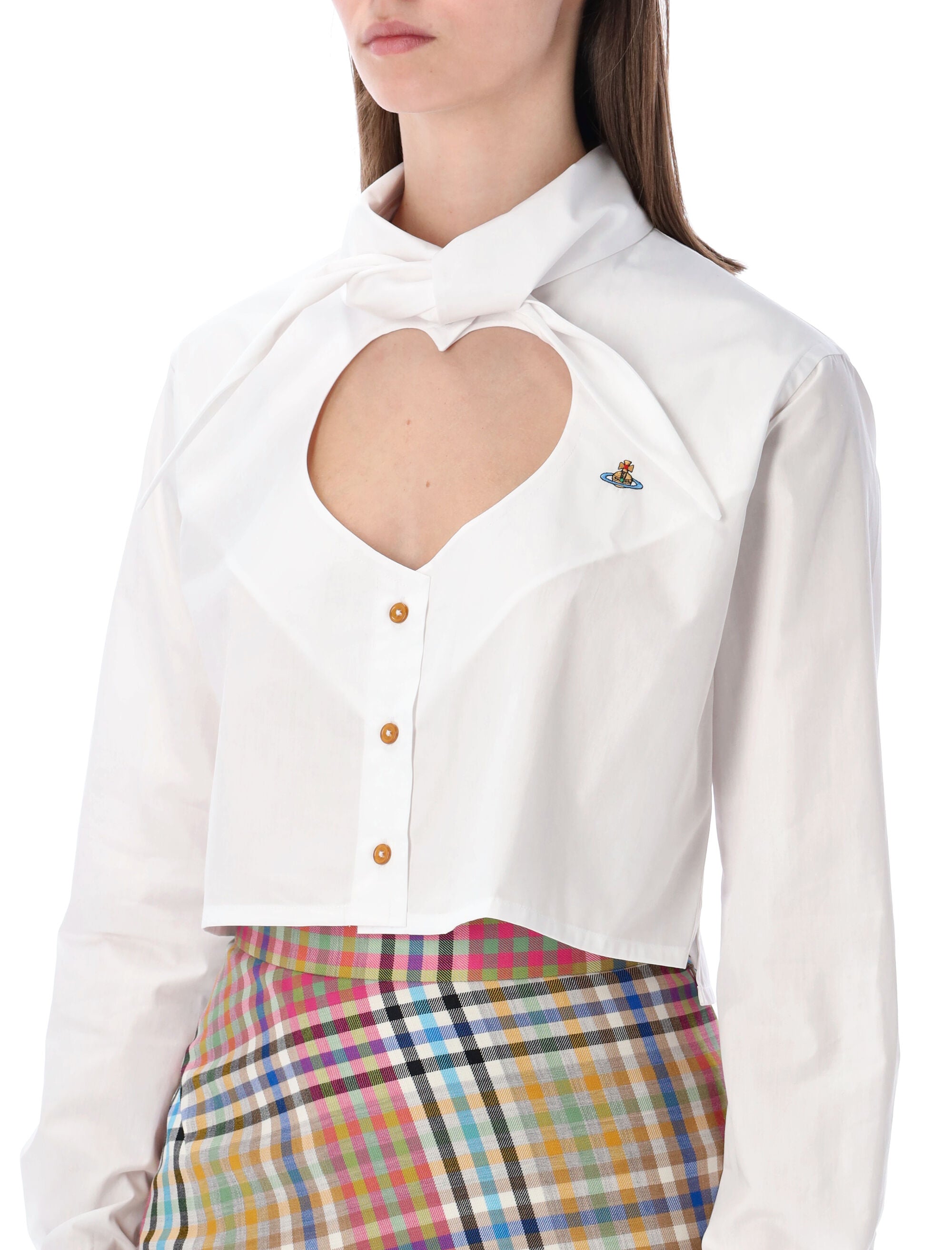 Vivienne Westwood Cut-Off Heart cotton shirt White