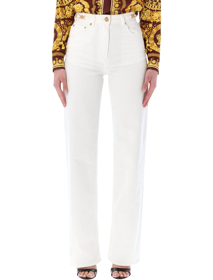 Versace Medusa 95 jeans White Cotton