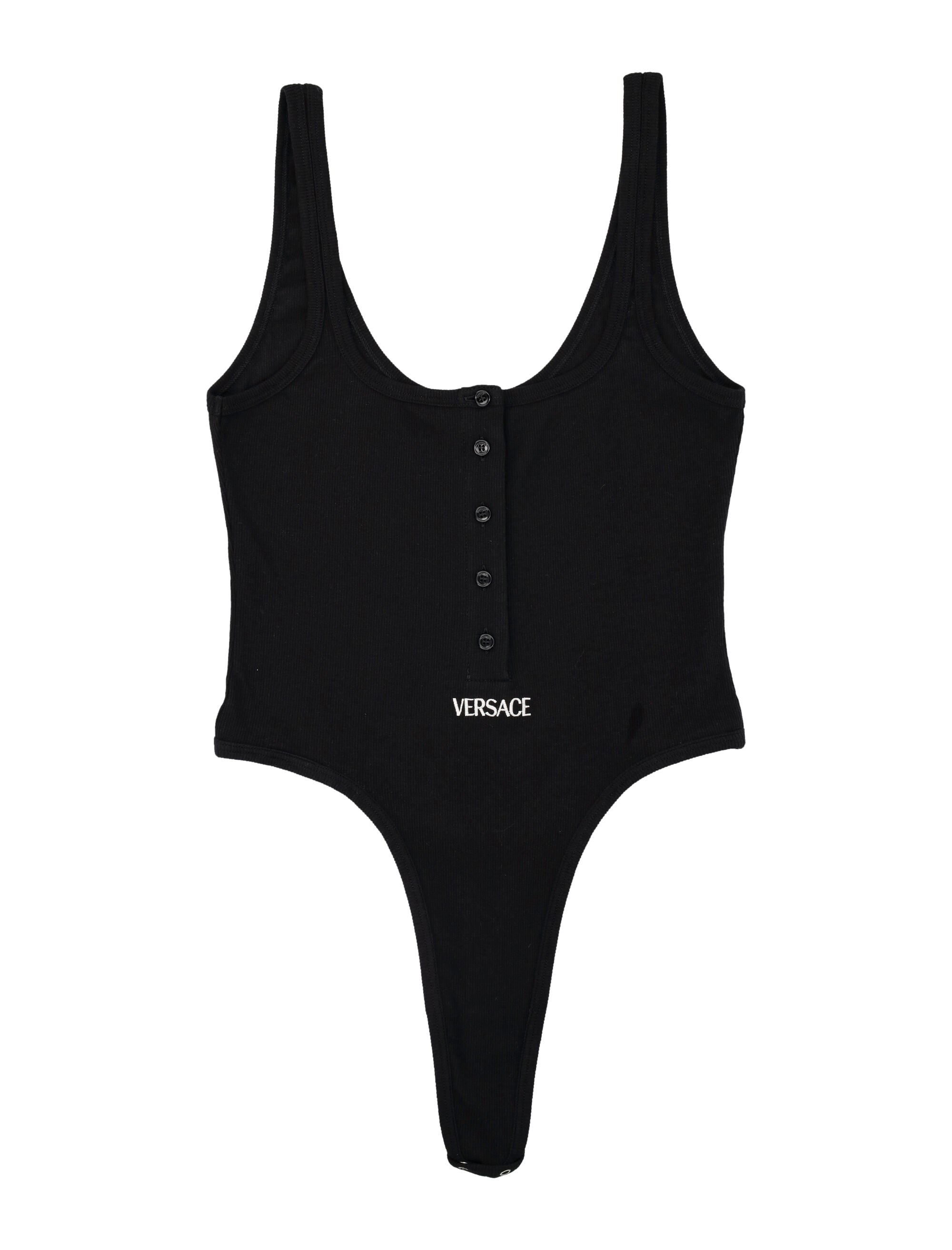 Versace ribbed cotton bodysuit Black Underwear