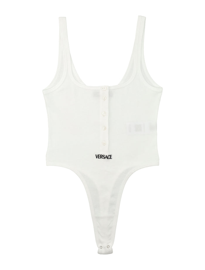 Versace ribbed cotton bodysuit White Underwear