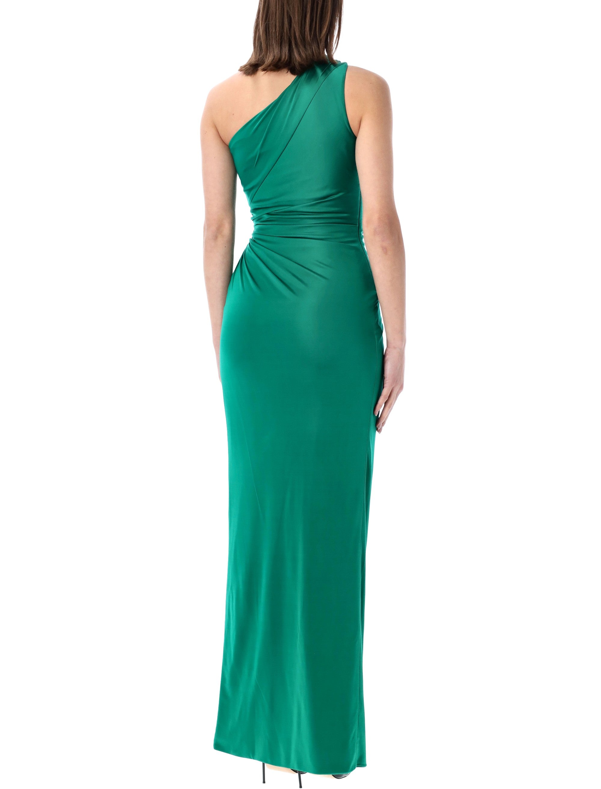 Versace draped jersey gown Emerald Viscose Lining Dress