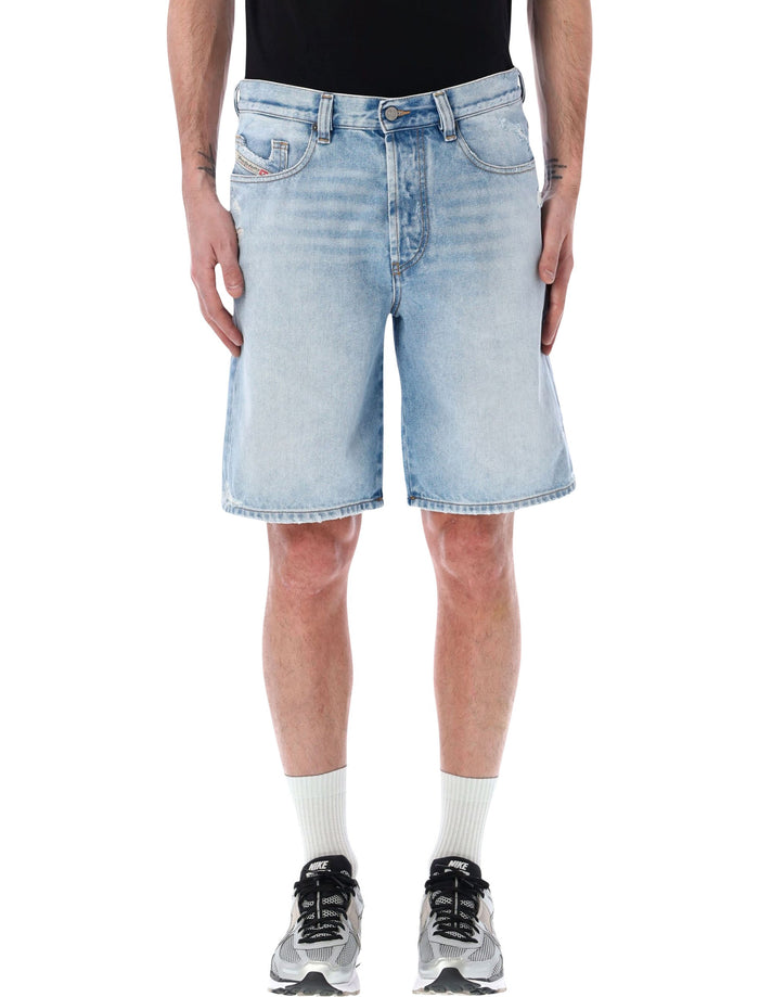 Diesel regular fit knee-length denim shorts Light Blue Cotton