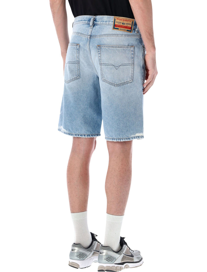 Diesel regular fit knee-length denim shorts Light Blue Cotton