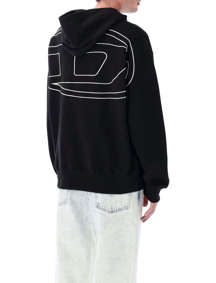 Diesel black S-Macs-Hood-Megoval-D hoodie Cotton Sweatshirt