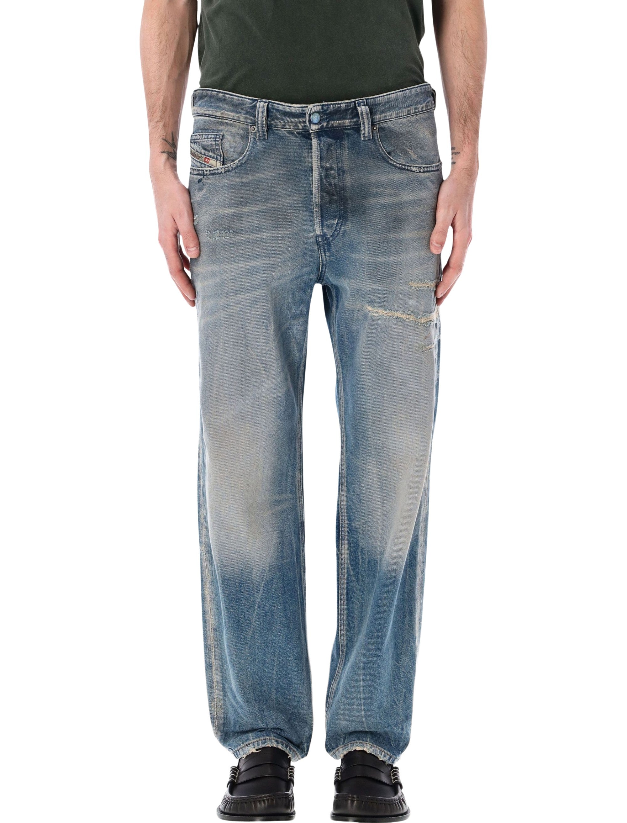 Diesel D-Max Regular Tapered Jeans Light Blue Cotton
