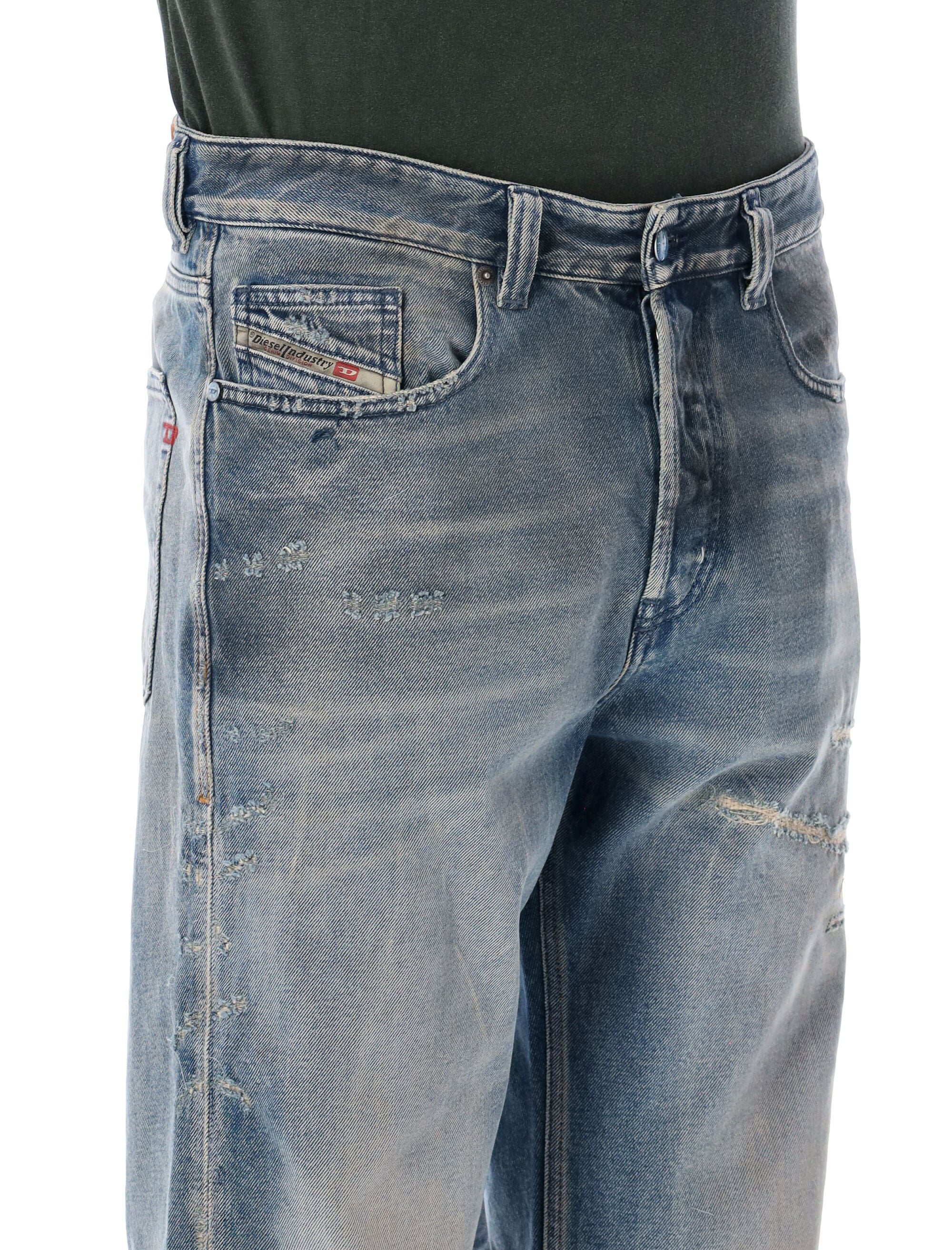 Diesel D-Max Regular Tapered Jeans Light Blue Cotton
