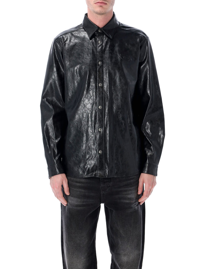 Diesel leather-effect S-Simply-Qmbu shirt Black Viscose Coating