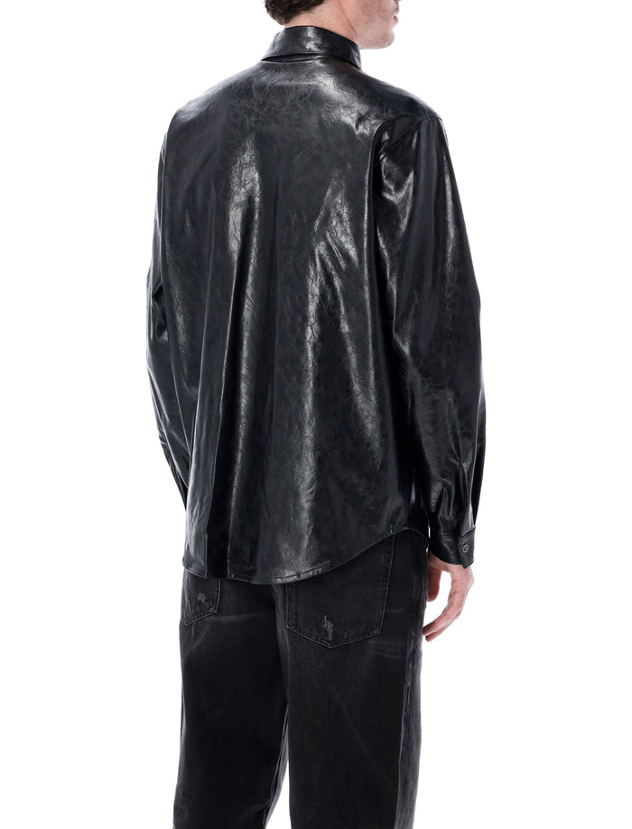 Diesel leather-effect S-Simply-Qmbu shirt Black Viscose Coating