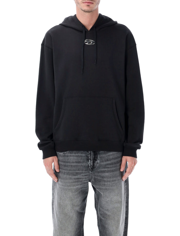 Diesel S-Norm-Hood-Iod cotton hoodie Black Sweatshirt