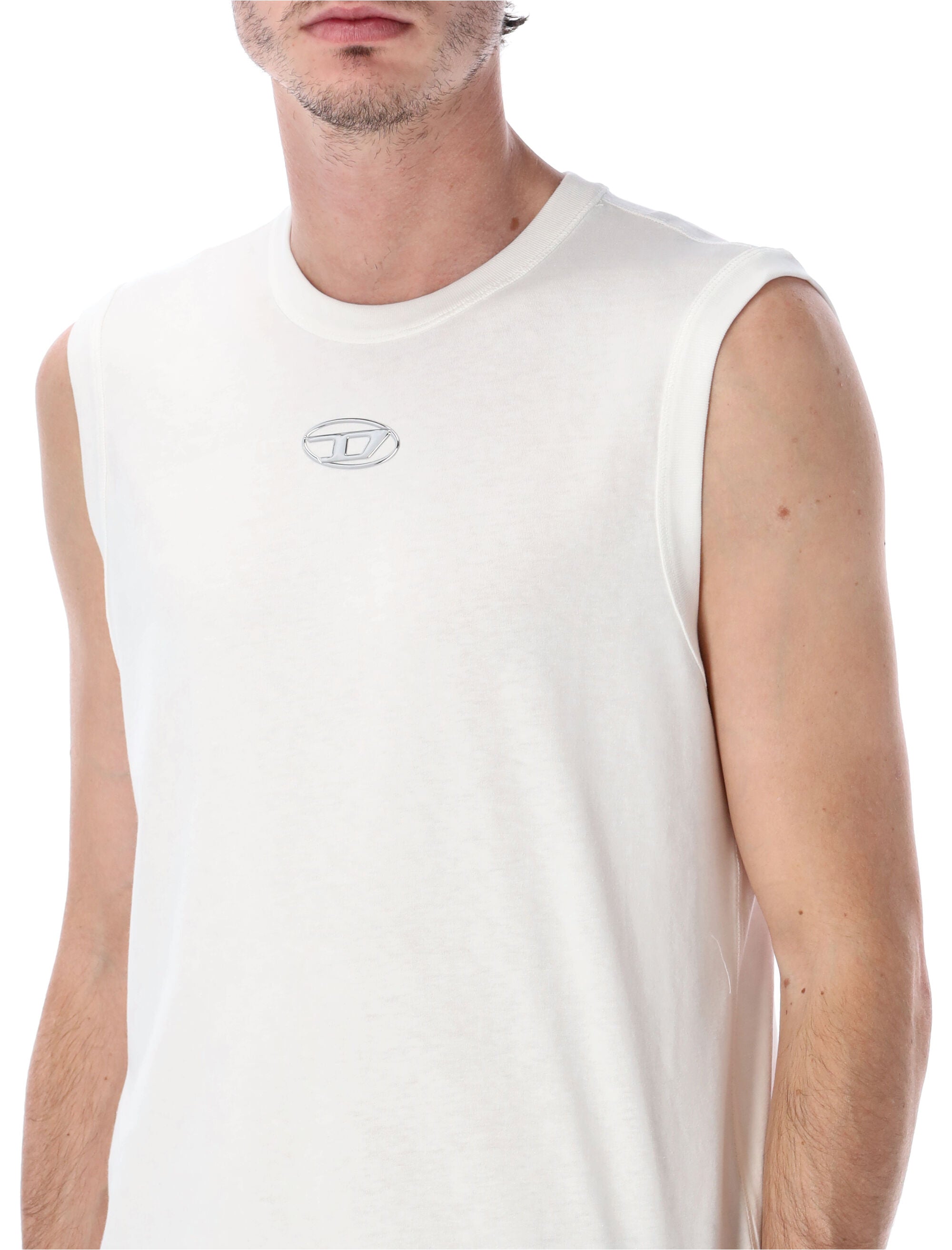 Diesel T-Bisco-OD cotton sleeveless t-shirt White
