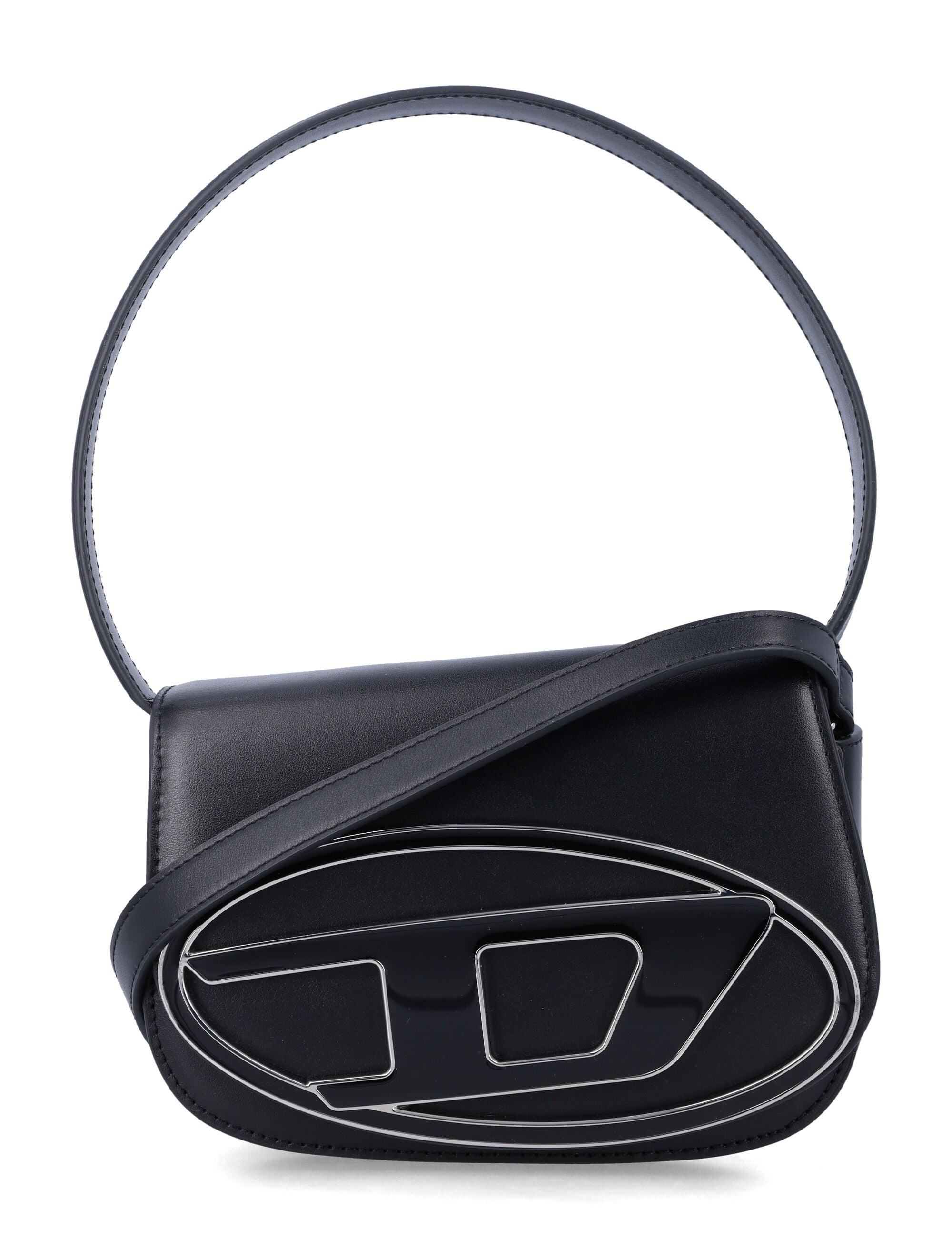 Diesel 1DR Leather Shoulder Bag Black Pmu