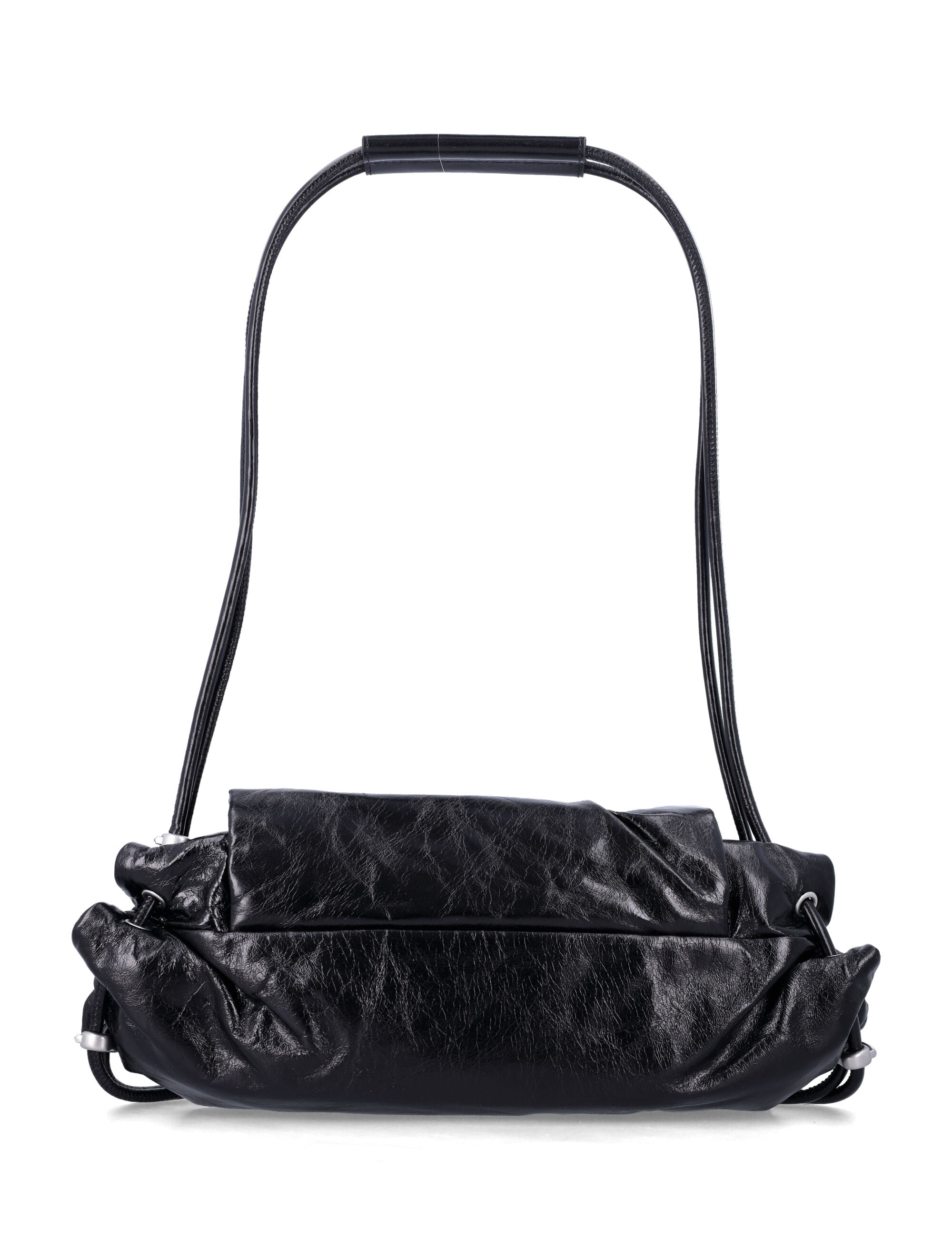 Diesel Scrunch-D Shoulder S leather bag Black Cow