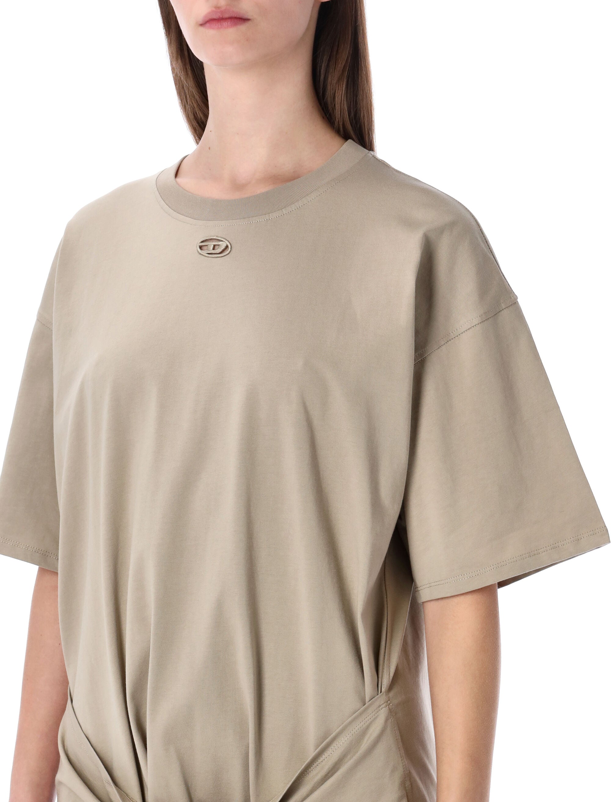 Diesel D-Eivor cotton t-shirt dress Beige