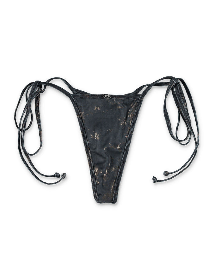Diesel Demy-Utlt metallic adjustable bikini bottom Black Gold Polyester
