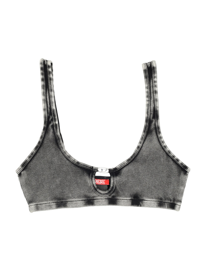 Ribbed Florence Bralette Black Cotton Bra